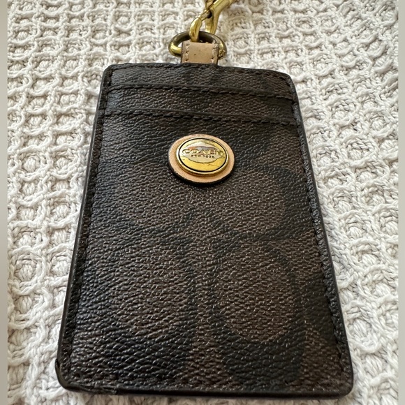 Coach Brown Leather Lanyard/ID Holder - Picture 2 of 5